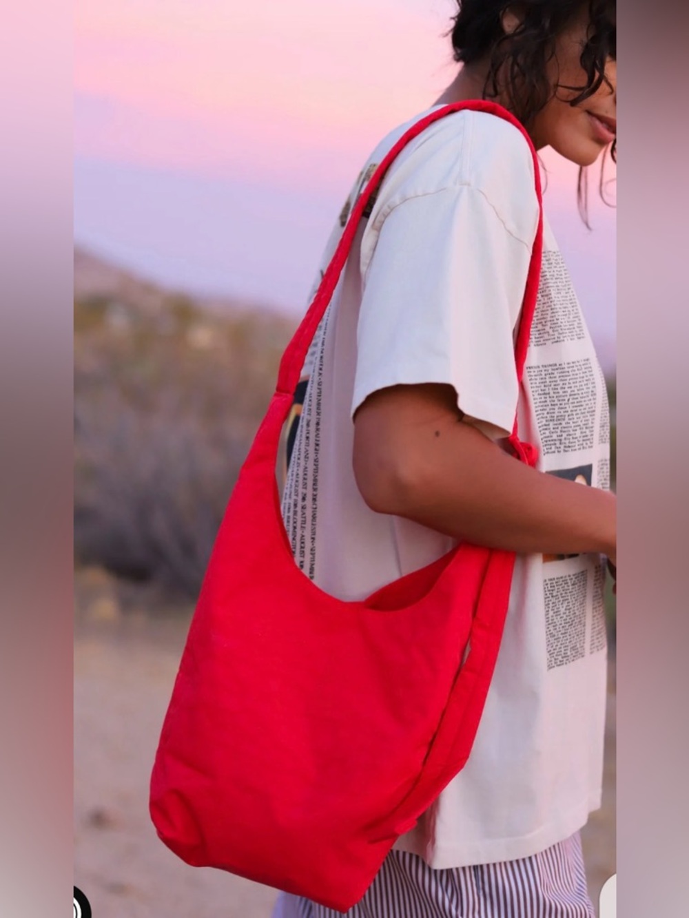 Everyday Red Shoulder Bag for Women - Lightweight Tote
